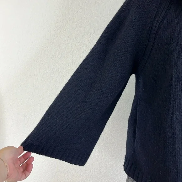 Prada AW14 Wool Fox Fur Collar A Line Sweater Knit Cardigan Sweater